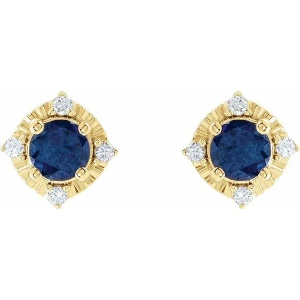 Halo-Style Birthstone Earrings Image 2 Hopman Jewelers Elkhart, IN