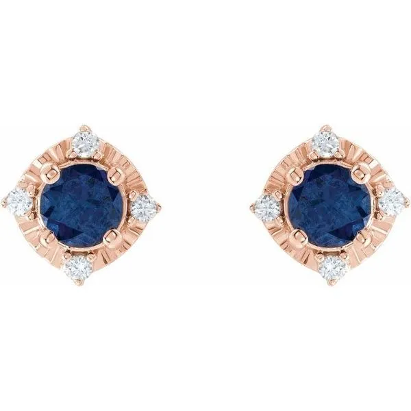 Halo-Style Birthstone Earrings Image 2 M. J. Thomas Jewelers, Ltd. Stratford, CT