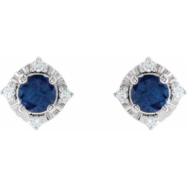 Halo-Style Birthstone Earrings Image 2 Arnold's Jewelry and Gifts Logansport, IN