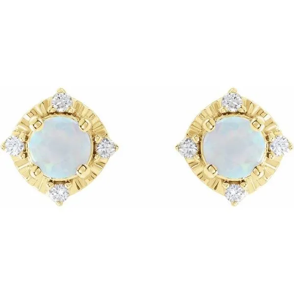 Halo-Style Birthstone Earrings Image 2 Milan's Jewelry Inc Sarasota, FL