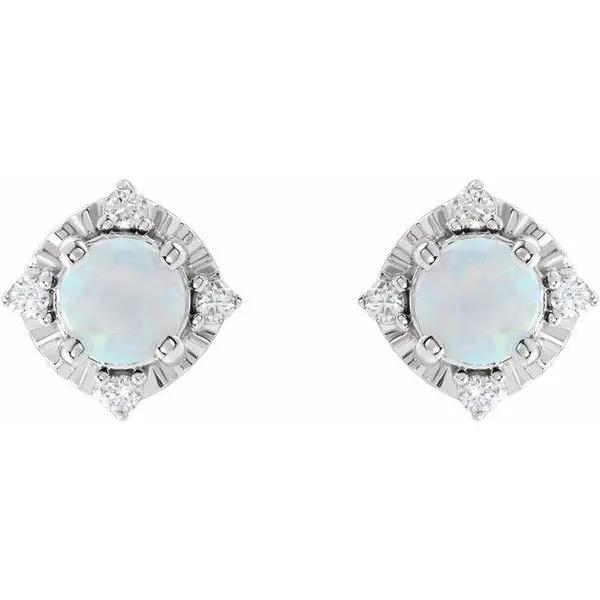 Halo-Style Birthstone Earrings Image 2 J. Meredith Jewelers Delafield, WI