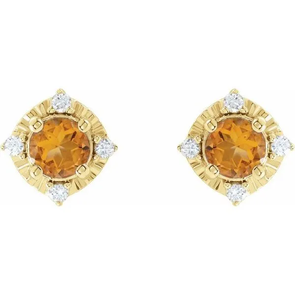 Halo-Style Birthstone Earrings Image 2 Milan's Jewelry Inc Sarasota, FL