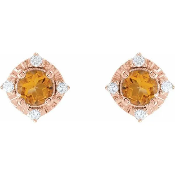 Halo-Style Birthstone Earrings Image 2 Milan's Jewelry Inc Sarasota, FL