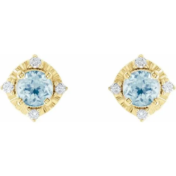 Halo-Style Birthstone Earrings Image 2 Milan's Jewelry Inc Sarasota, FL