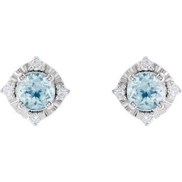 Halo-Style Birthstone Earrings Image 2 Milan's Jewelry Inc Sarasota, FL