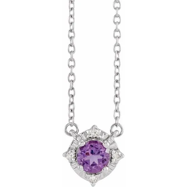 Halo-Style Birthstone Necklace Comstock Jewelers Edmonds, WA