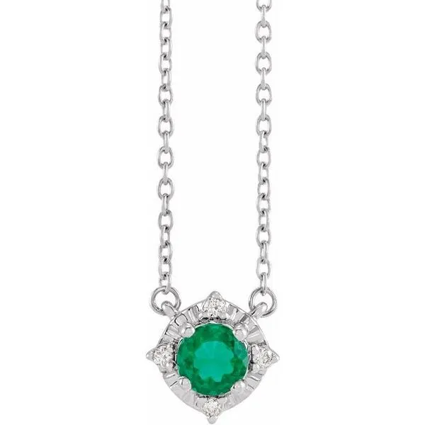 Halo-Style Birthstone Necklace Delfine's Jewelry Charleston, WV