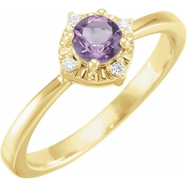 Halo-Style Birthstone Ring James Wolf Jewelers Mason, OH