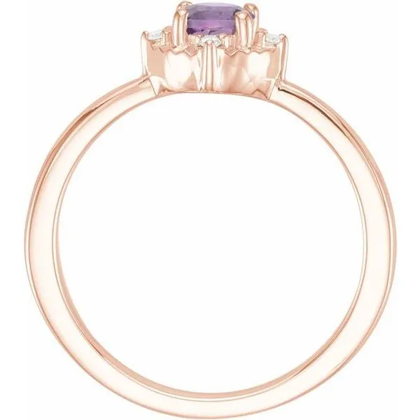 Halo-Style Birthstone Ring Image 2 Milan's Jewelry Inc Sarasota, FL