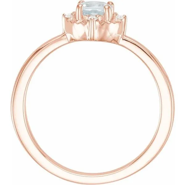 Halo-Style Birthstone Ring Image 2 Milan's Jewelry Inc Sarasota, FL