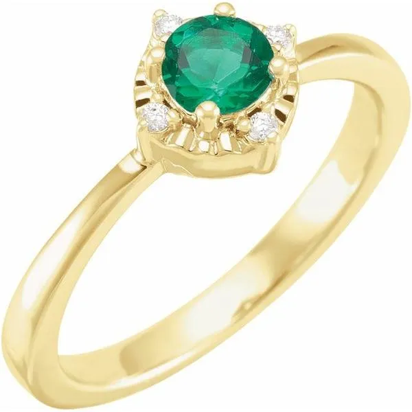 Halo-Style Birthstone Ring Delfine's Jewelry Charleston, WV
