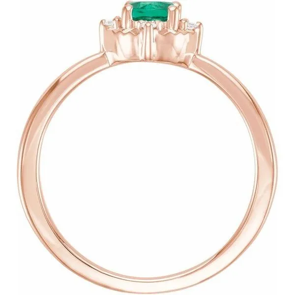 Halo-Style Birthstone Ring Image 2 Delfine's Jewelry Charleston, WV