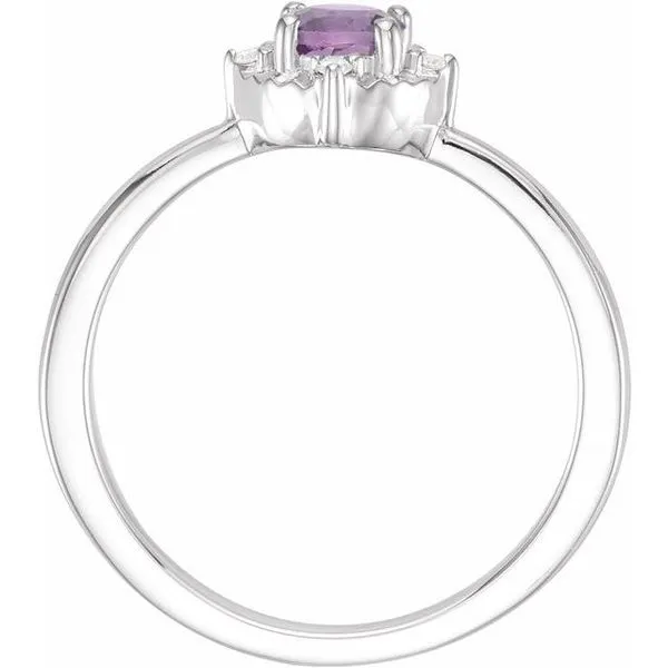 Halo-Style Birthstone Ring Image 2 James Wolf Jewelers Mason, OH