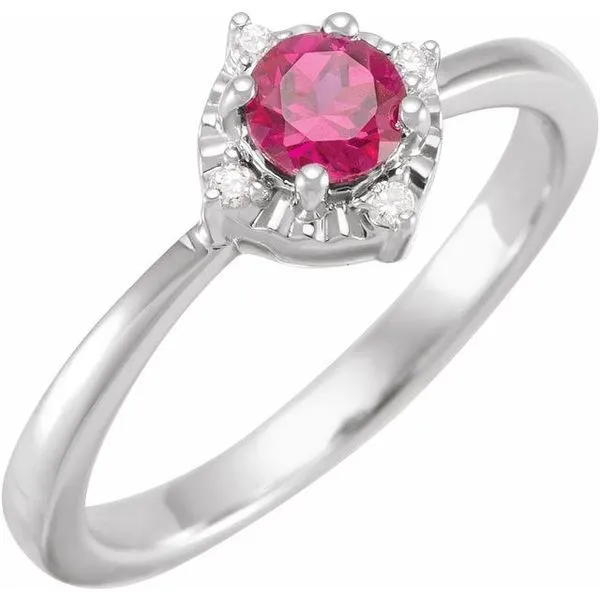 Halo-Style Birthstone Ring Long Jewelers Chesapeake, VA