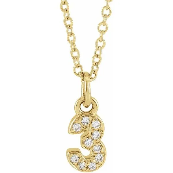Petite Pavé™ Accented Numeral Necklace James Wolf Jewelers Mason, OH