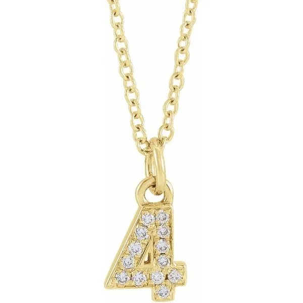 Petite Pavé™ Accented Numeral Necklace James Wolf Jewelers Mason, OH
