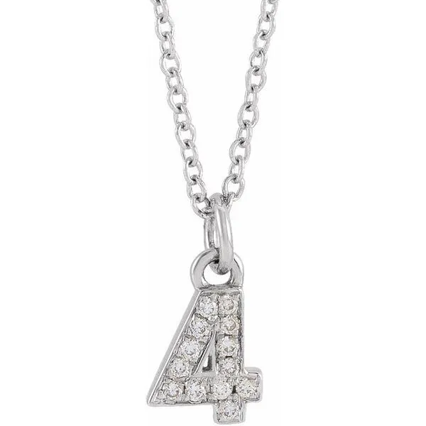 Petite Pavé™ Accented Numeral Necklace James Wolf Jewelers Mason, OH
