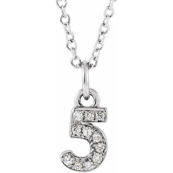 Petite Pavé™ Accented Numeral Necklace James Wolf Jewelers Mason, OH