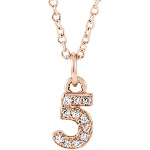 Petite Pavé™ Accented Numeral Necklace James Wolf Jewelers Mason, OH