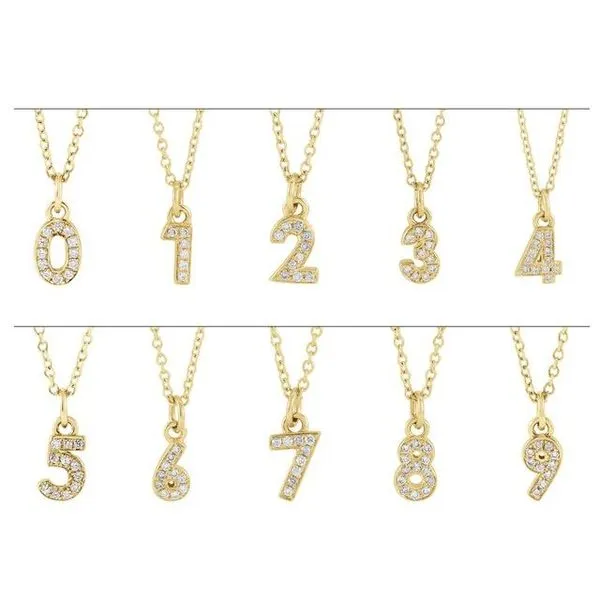 Petite Pavé™ Accented Numeral Necklace Image 3 Jewelry Design Studio Jensen Beach, FL