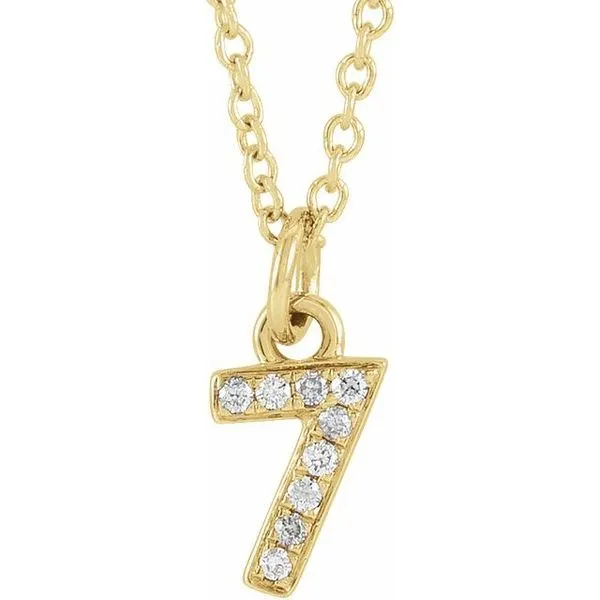 Petite Pavé™ Accented Numeral Necklace Jewelry Design Studio Jensen Beach, FL