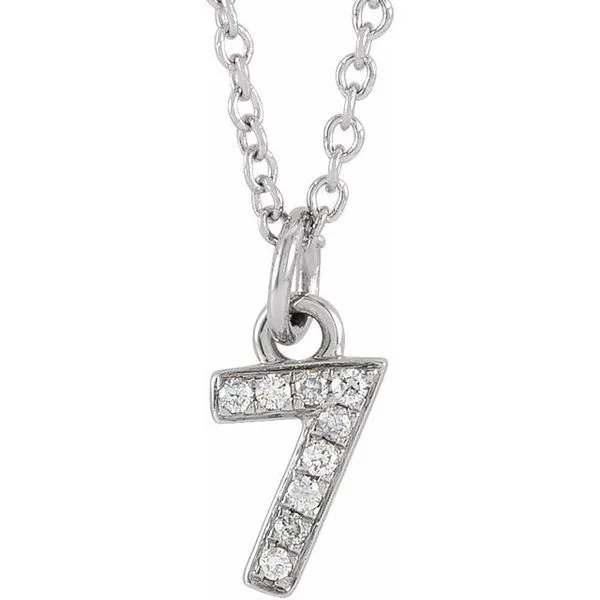 Petite Pavé™ Accented Numeral Necklace Jewelry Design Studio Jensen Beach, FL