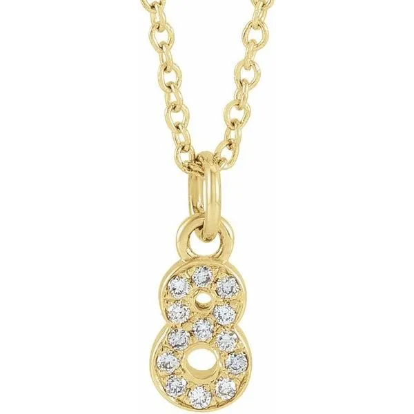 Petite Pavé™ Accented Numeral Necklace James Wolf Jewelers Mason, OH