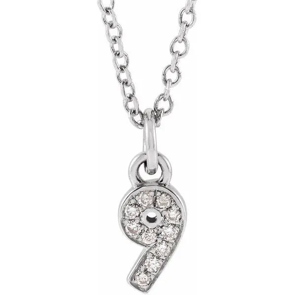 Petite Pavé™ Accented Numeral Necklace James Wolf Jewelers Mason, OH