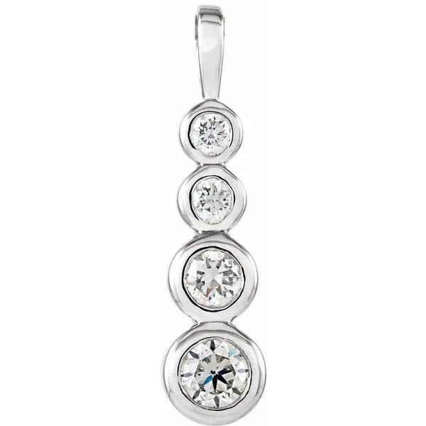 Journey Graduated Bezel-Set Pendant Becky Beck's Jewelry DeKalb, IL