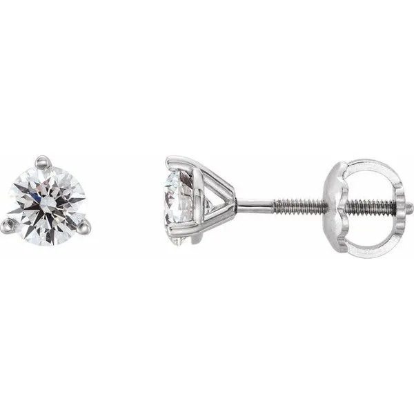 Round 3-Prong Stud Earrings John E. Koller Jewelry Designs owasso, OK