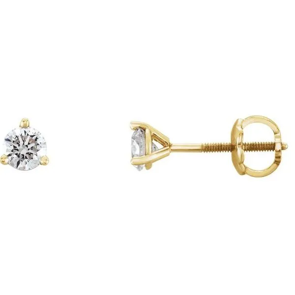 Round 3-Prong Stud Earrings D'Errico Jewelry Scarsdale, NY