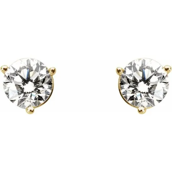 Round 3-Prong Stud Earrings Image 2 Becky Beck's Jewelry DeKalb, IL