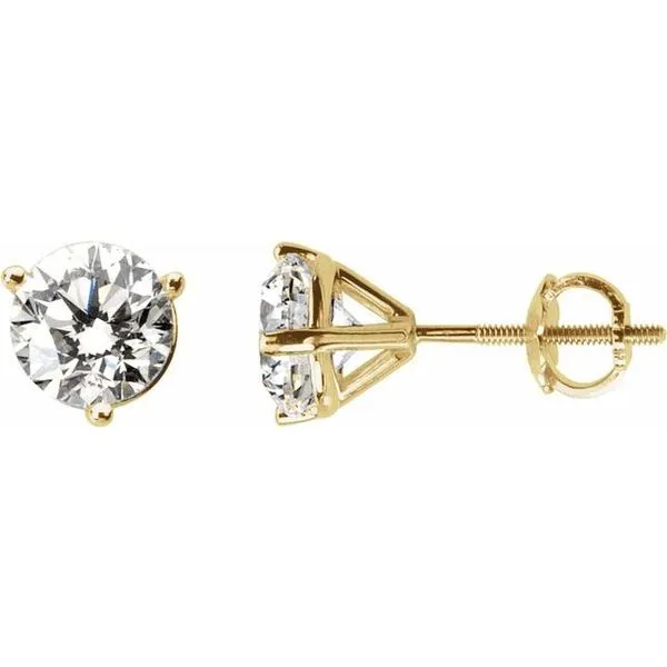 Round 3-Prong Stud Earrings Long Jewelers Chesapeake, VA