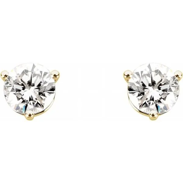 Round 3-Prong Stud Earrings Image 2 D'Errico Jewelry Scarsdale, NY
