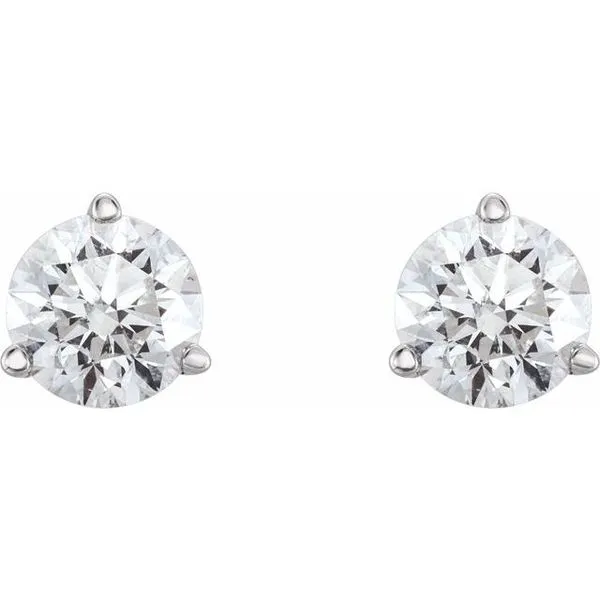 Round 3-Prong Stud Earrings Image 2 J. Meredith Jewelers Delafield, WI