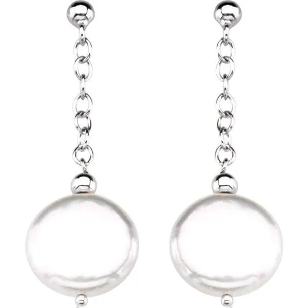 Coin Pearl Earrings Image 2 Hart's Jewelers Grants Pass, OR