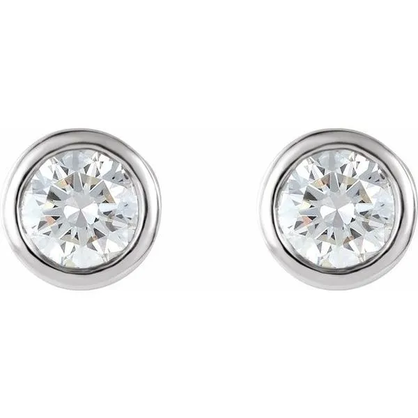 Round Bezel-Set Stud Earrings Image 2 Hart's Jewelers Grants Pass, OR