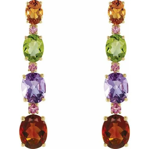 Multi-Gemstone Earrings Image 2 M. J. Thomas Jewelers, Ltd. Stratford, CT