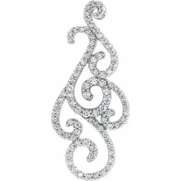 Accented Scroll Pendant Long Jewelers Chesapeake, VA