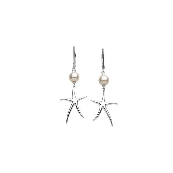 Starfish Pearl Earrings Image 2 Arnold's Jewelry and Gifts Logansport, IN