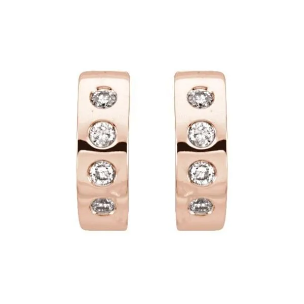 Accented Hoop Earrings Image 2 Hart's Jewelers Grants Pass, OR