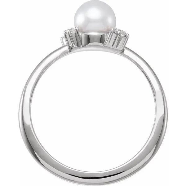 Accented Pearl Ring Image 2 Long Jewelers Chesapeake, VA