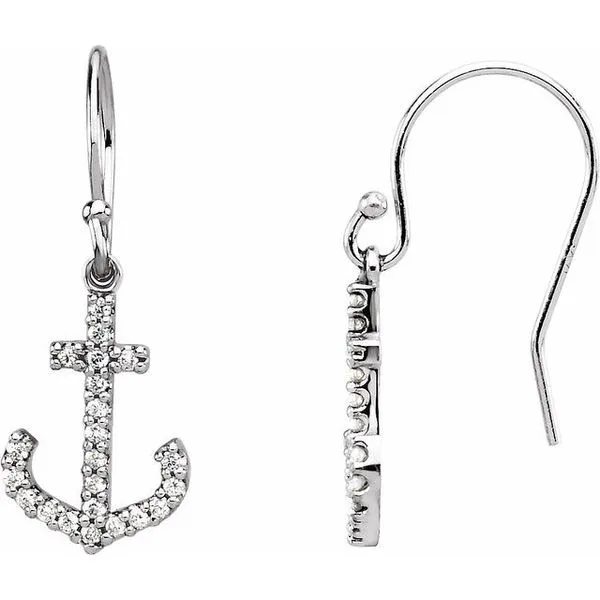 Accented Anchor Earrings Long Jewelers Chesapeake, VA