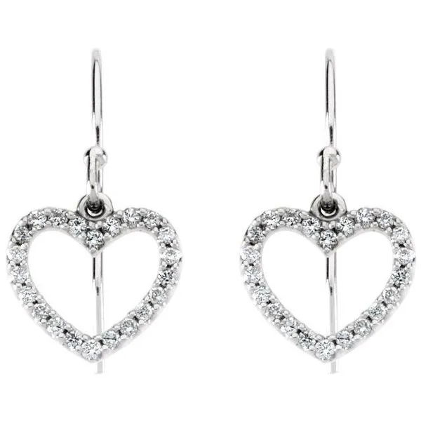 Accented Heart Earrings Image 2 Hart's Jewelers Grants Pass, OR