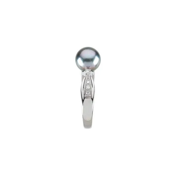 Accented Pearl Ring Image 4 D'Errico Jewelry Scarsdale, NY