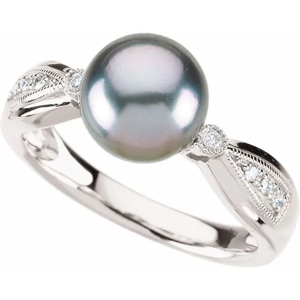 Accented Pearl Ring Image 5 M. J. Thomas Jewelers, Ltd. Stratford, CT