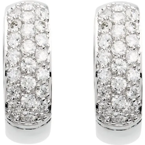 Pavé Hoop Earrings Image 2 Hart's Jewelers Grants Pass, OR