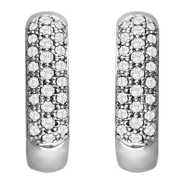 Pavé Hoop Earrings Image 2 Hopman Jewelers Elkhart, IN