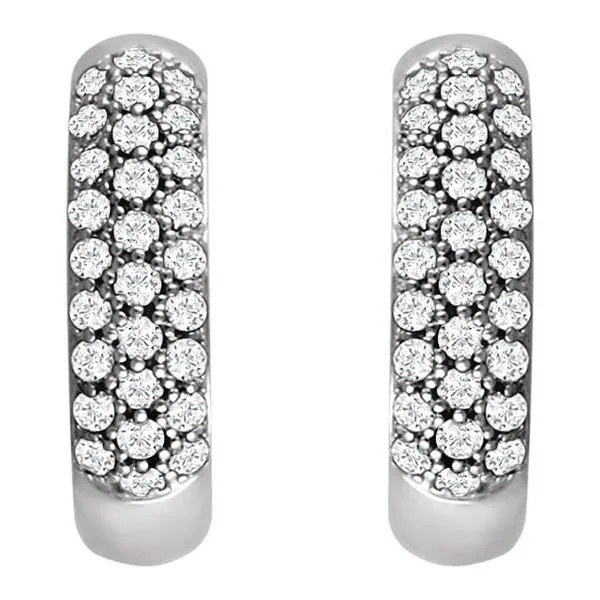 Pavé Hoop Earrings Image 2 Hopman Jewelers Elkhart, IN