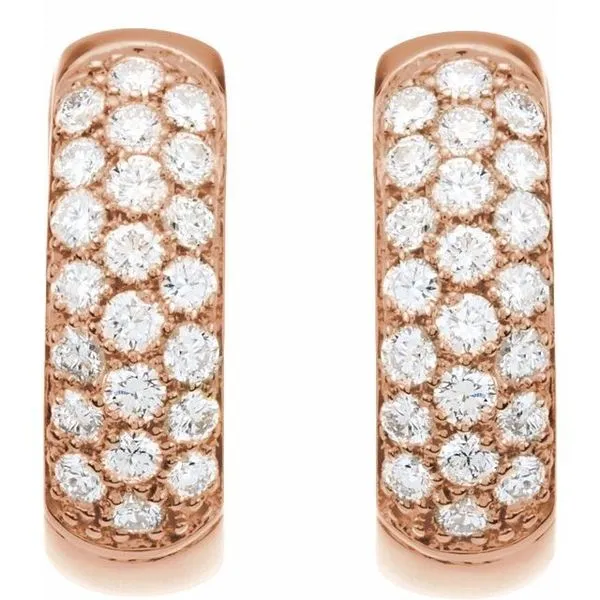 Pavé Hoop Earrings Image 2 Rasmussen Jewelers Spanish Fork, UT